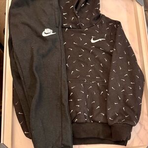 Nike Black Tracksuit with White Swoosh